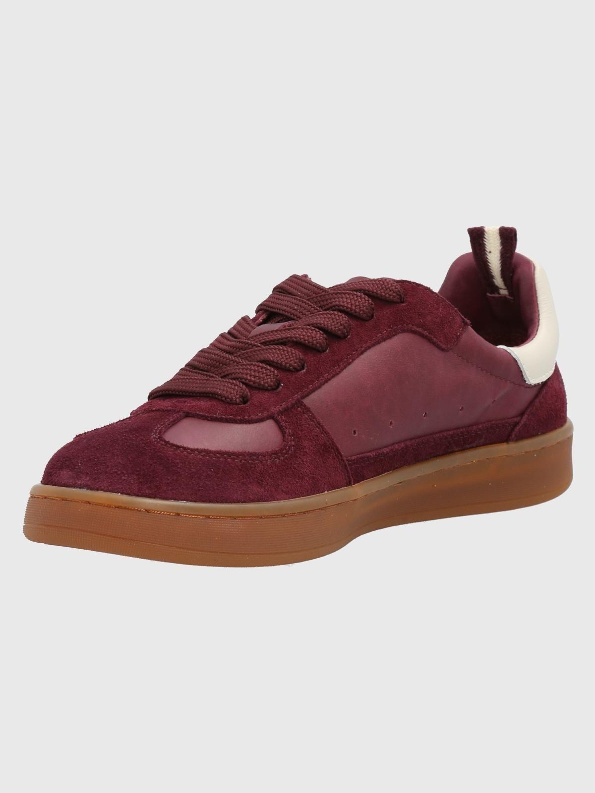 Zapatilla Cuero Mujer Dallas Burdeo-4