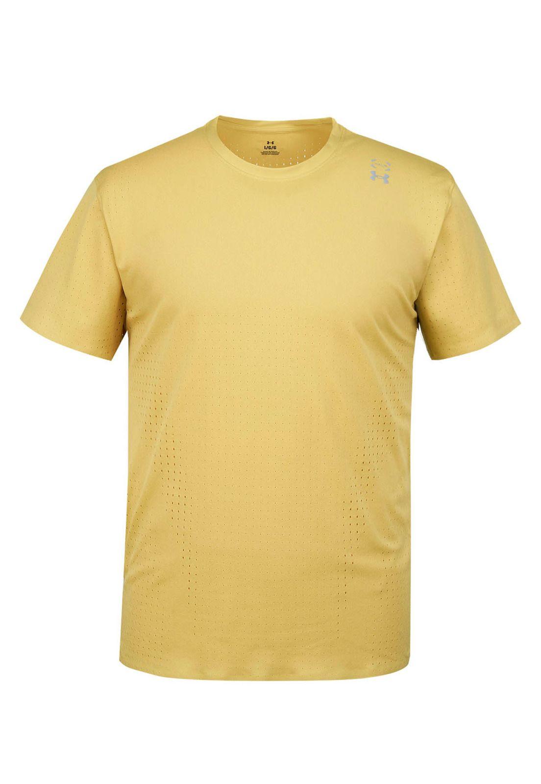 Polera Manga Corta Training para hombre Halo Vent amarillo  -0