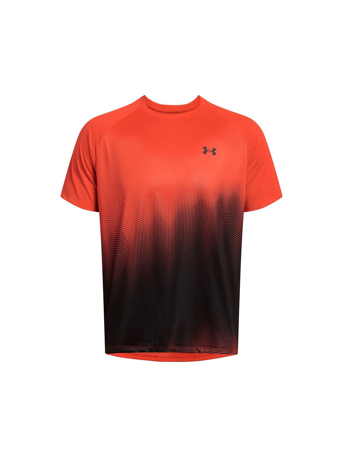 Polera Manga Corta UA Fade Hombre Naranja-0