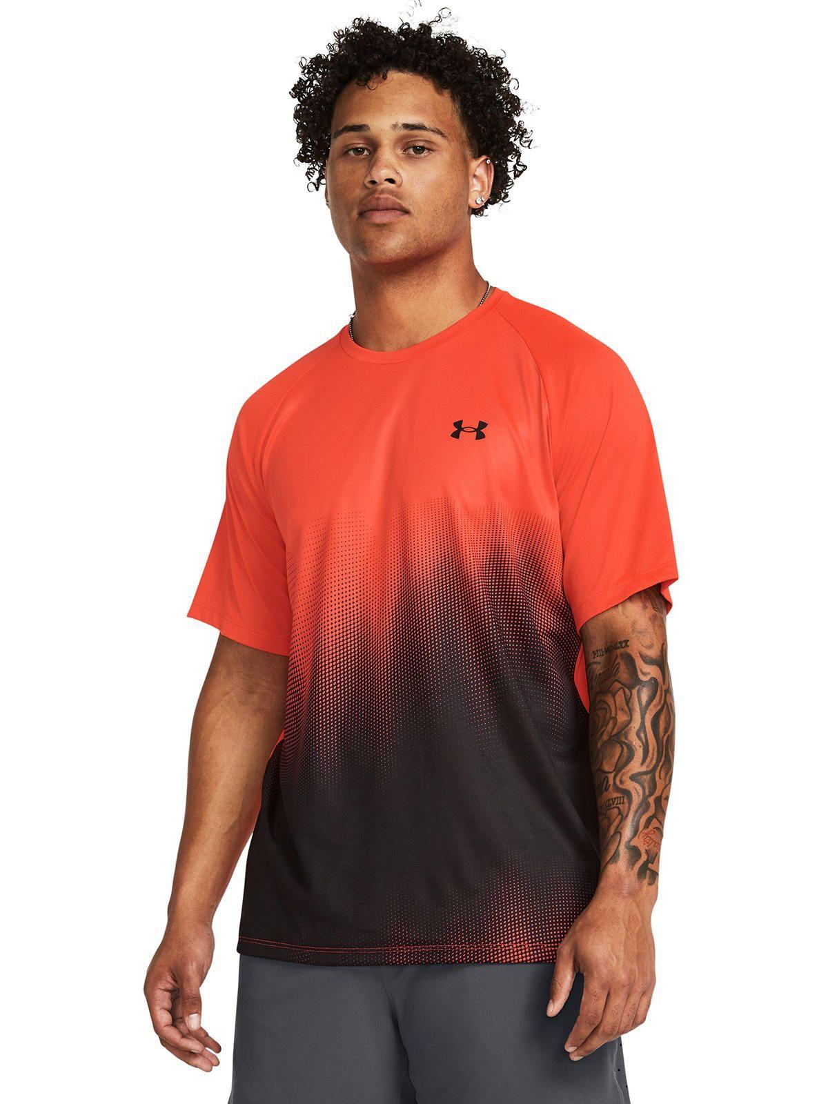 Polera Manga Corta UA Fade Hombre Naranja-3