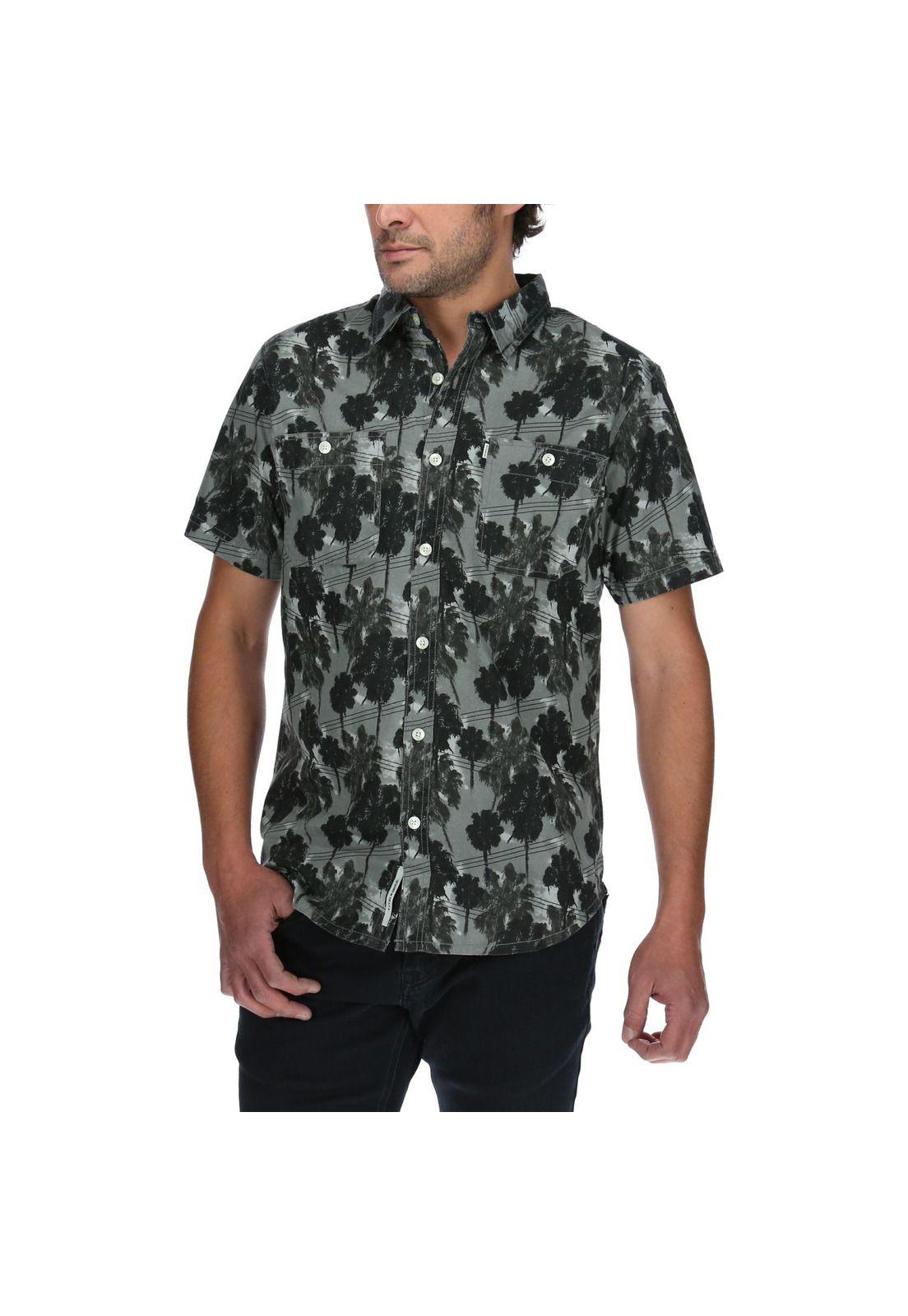 Camisa Mc Hombre Aop S/S Shirt Gris-0