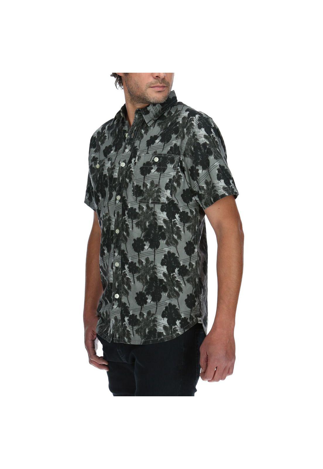 Camisa Mc Hombre Aop S/S Shirt Gris-1