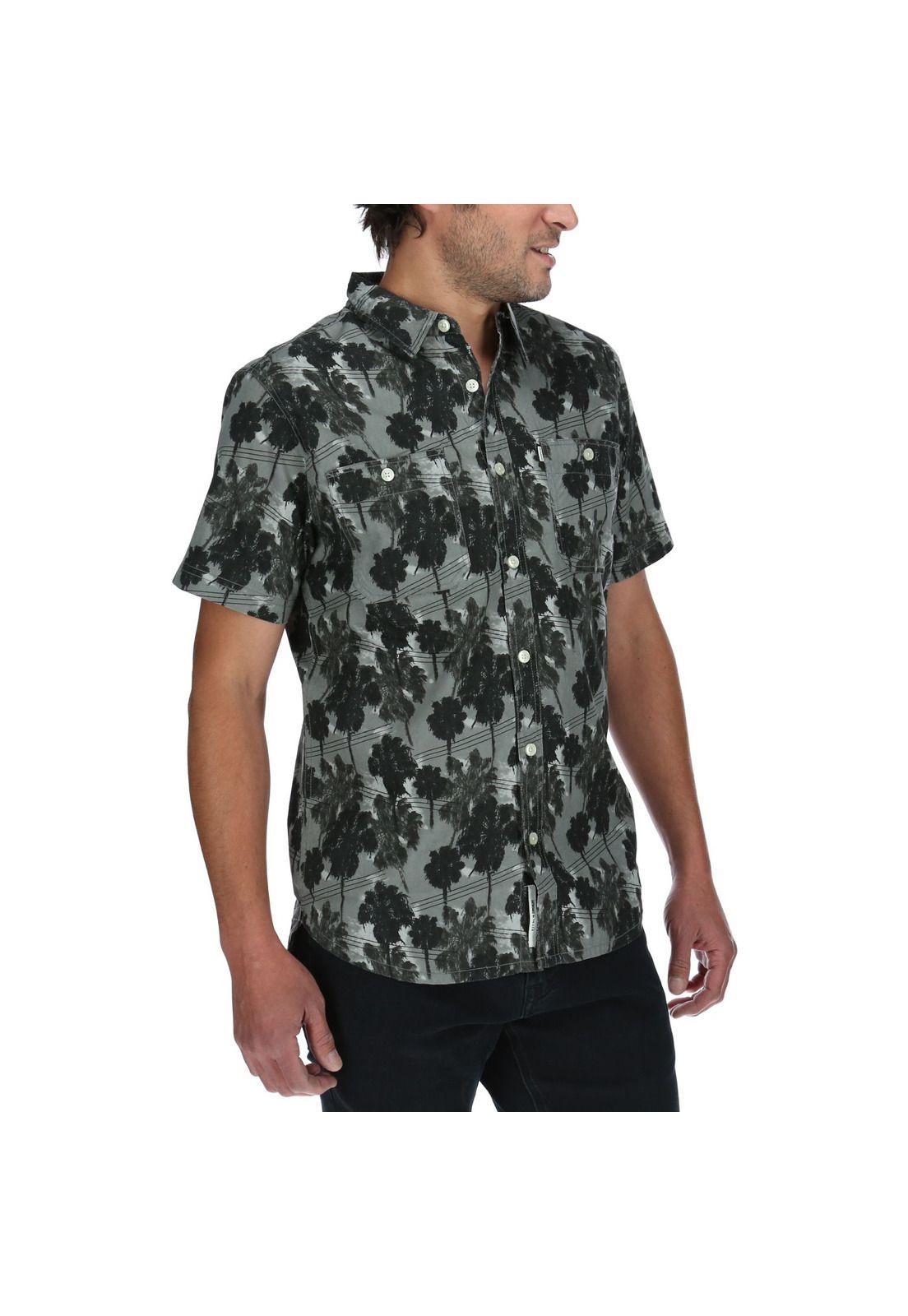 Camisa Mc Hombre Aop S/S Shirt Gris-3