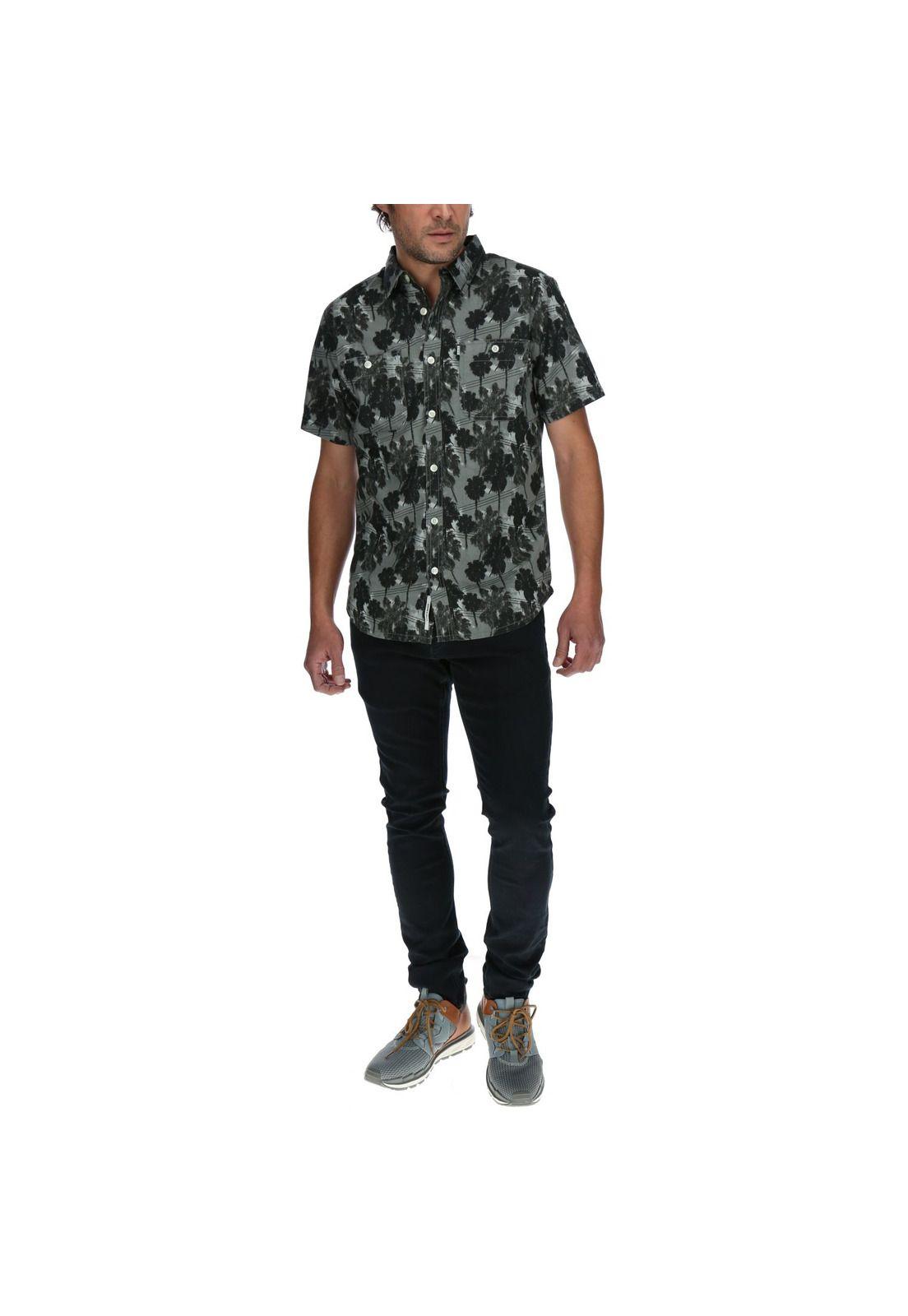 Camisa Mc Hombre Aop S/S Shirt Gris-4
