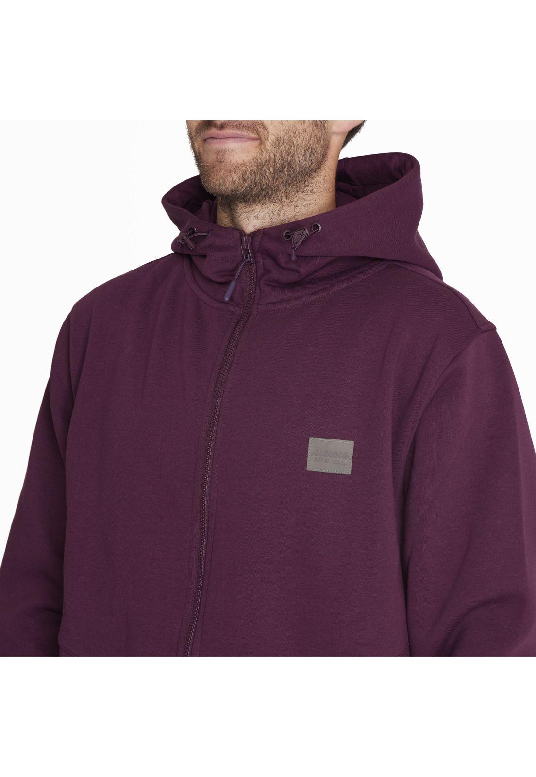 Polerón Full Zipper Sweatshi Burdeo Hombre-4