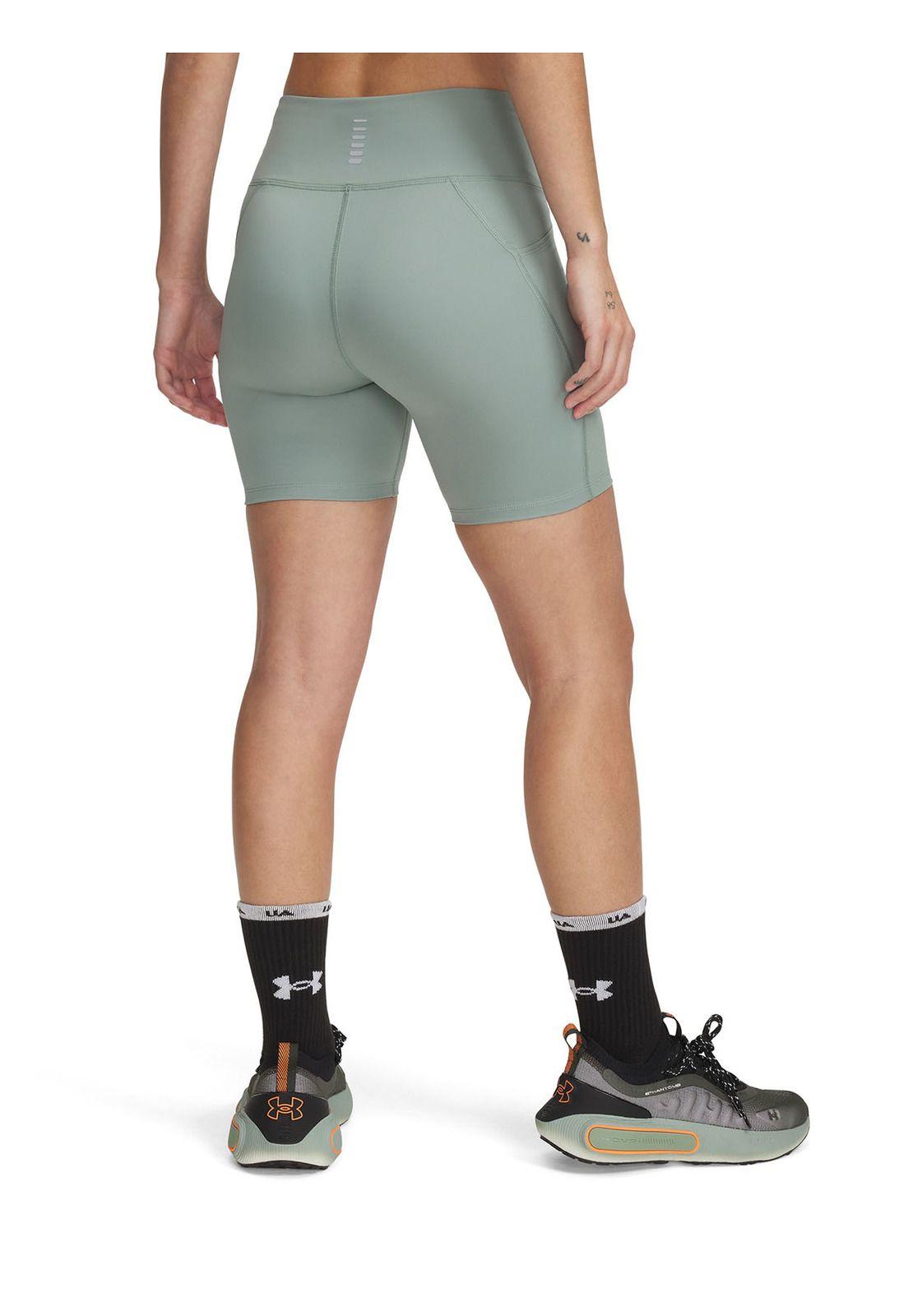 Shorts UA Launch Para Mujer Verde-1