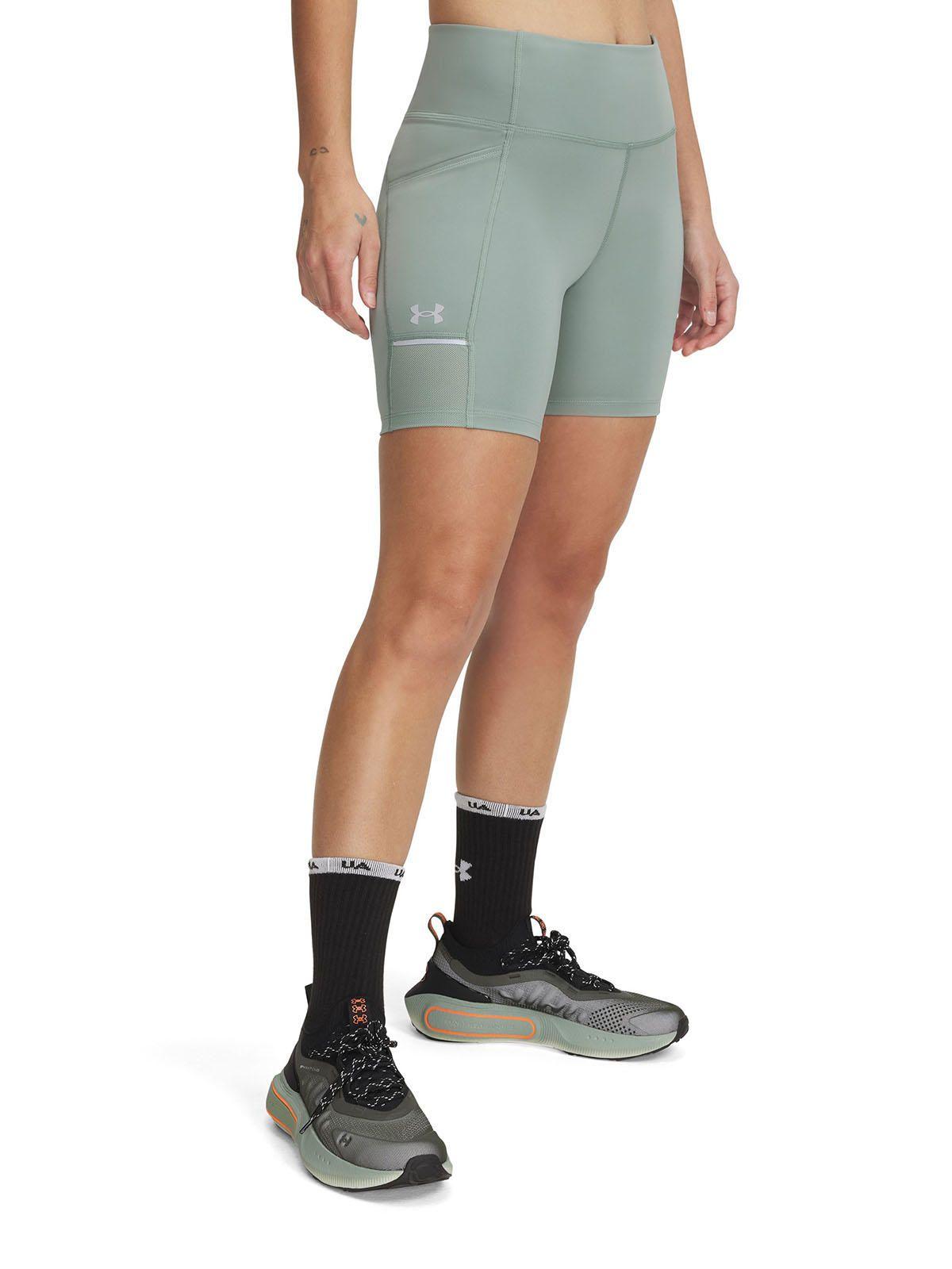 Shorts UA Launch Para Mujer Verde-0