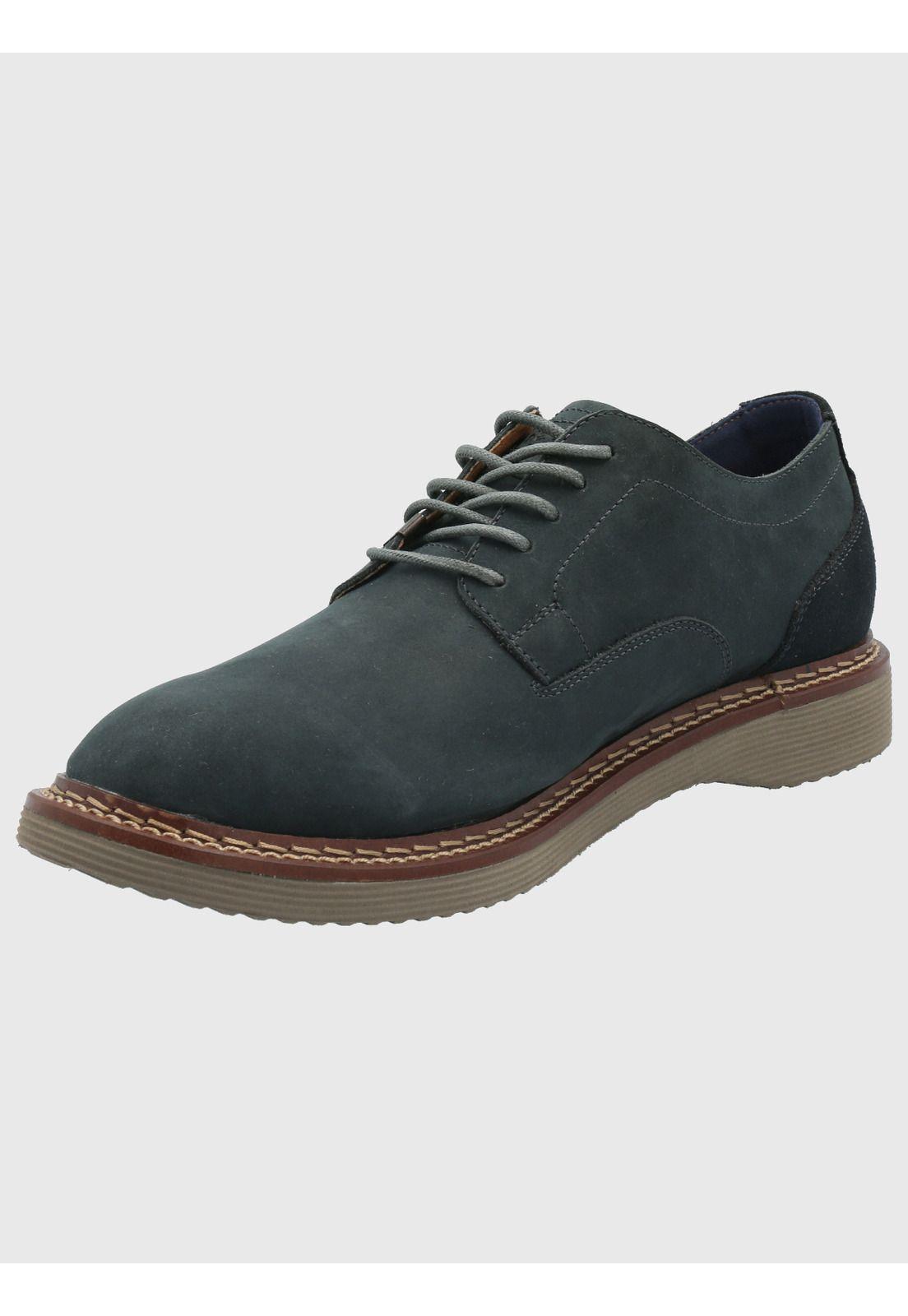 Zapato Cuero Hombre Mambo Azul-4