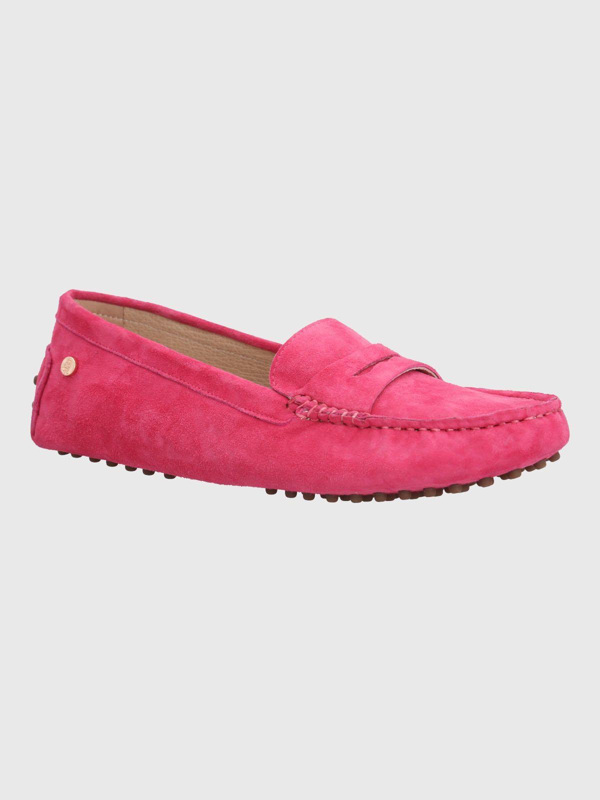 Mocasin Cuero Mujer Band Rosado-0