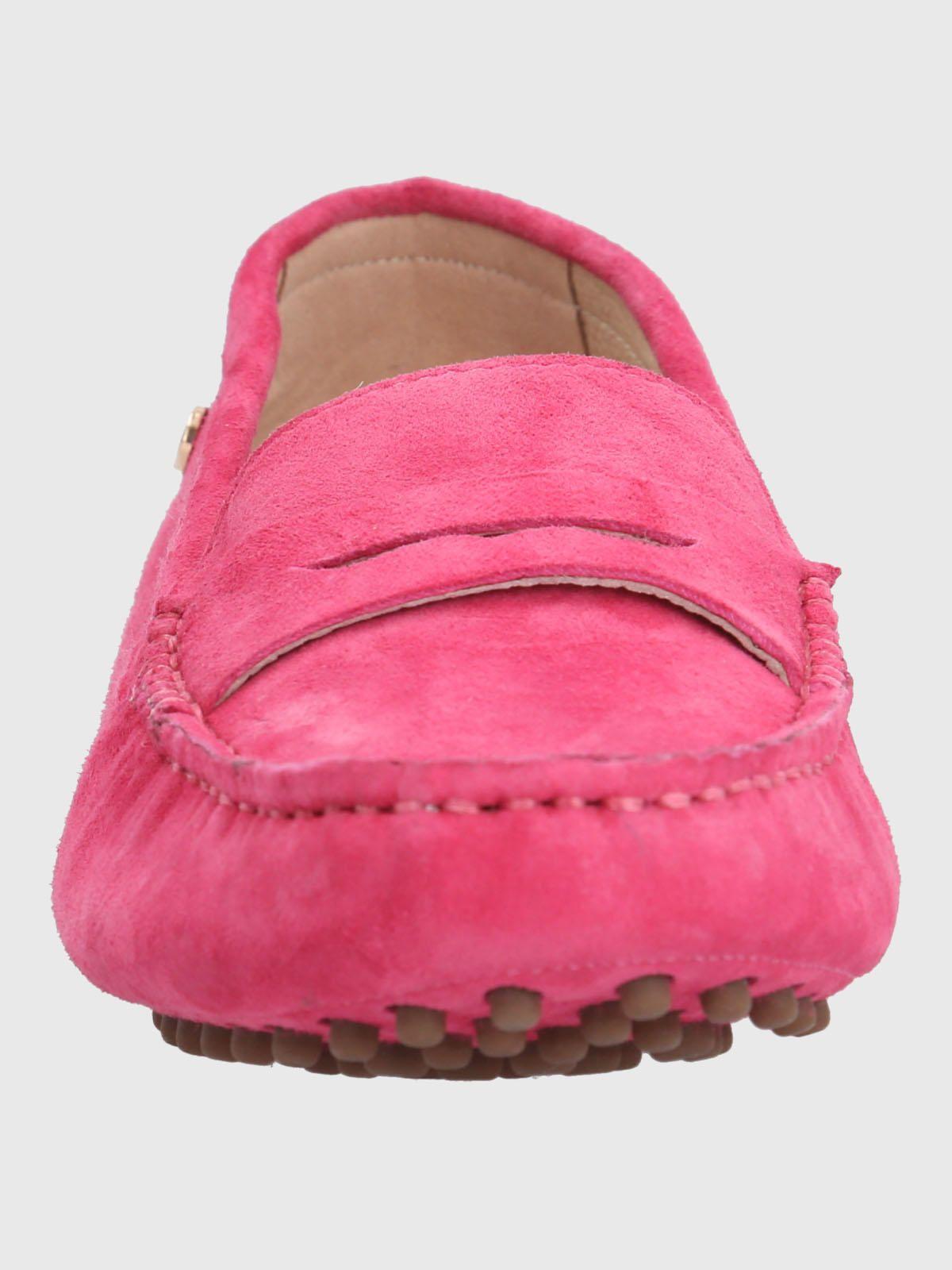 Mocasin Cuero Mujer Band Rosado-3