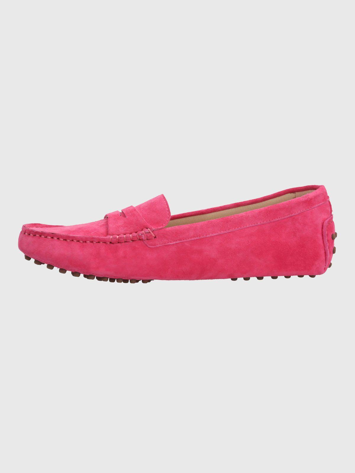 Mocasin Cuero Mujer Band Rosado-5