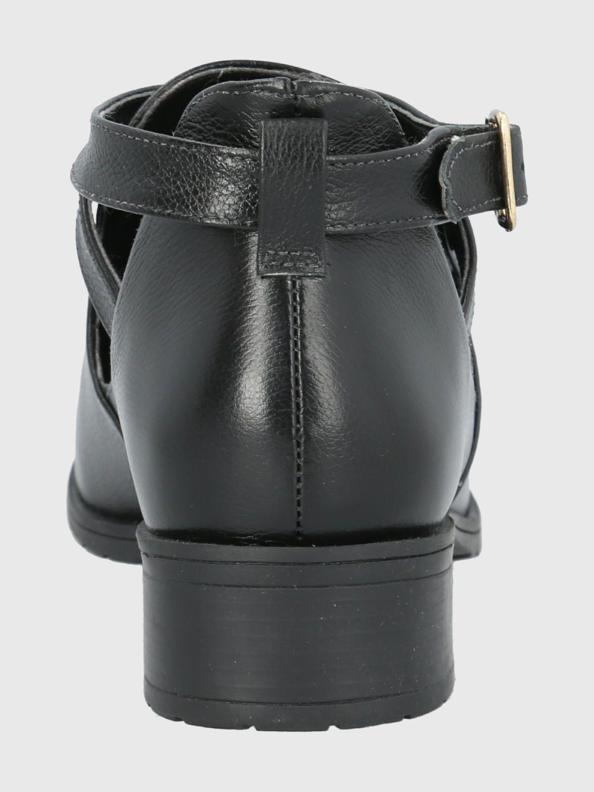 Botín Cuero Negro Mujer Garla -5