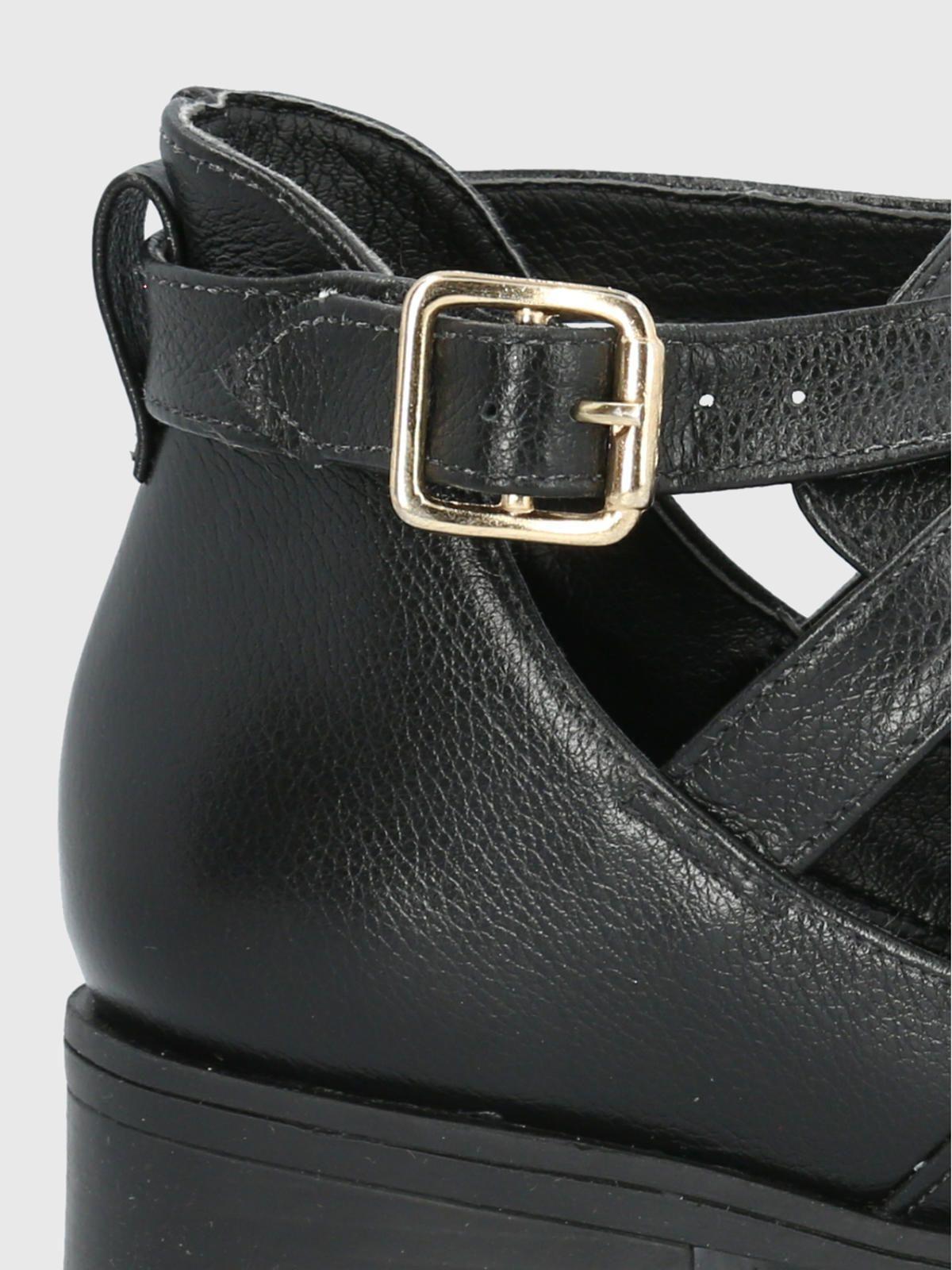 Botín Cuero Negro Mujer Garla -6