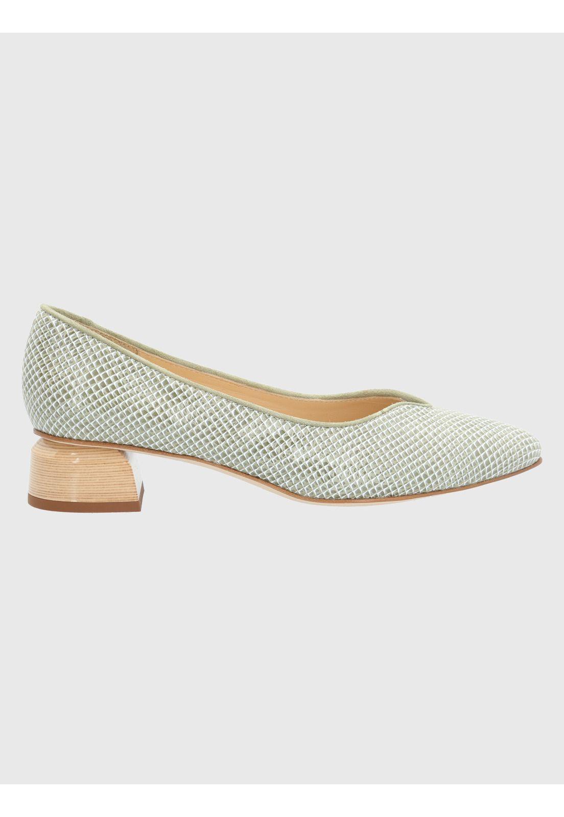 Zapato Cuero Verde Claro Mujer Corina -1