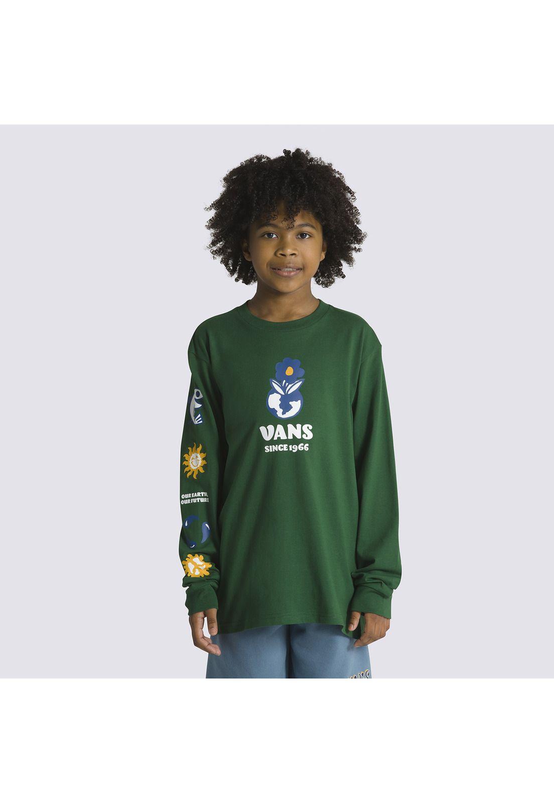 Polera Manga Larga Positivity Ls Verde Niño-0