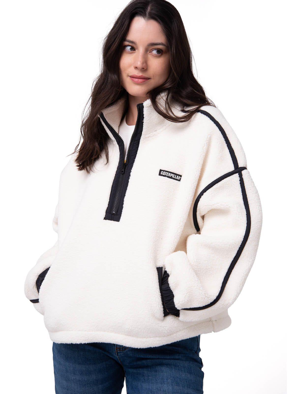 Polar Mujer Relaxed Half Zip Blanco-0