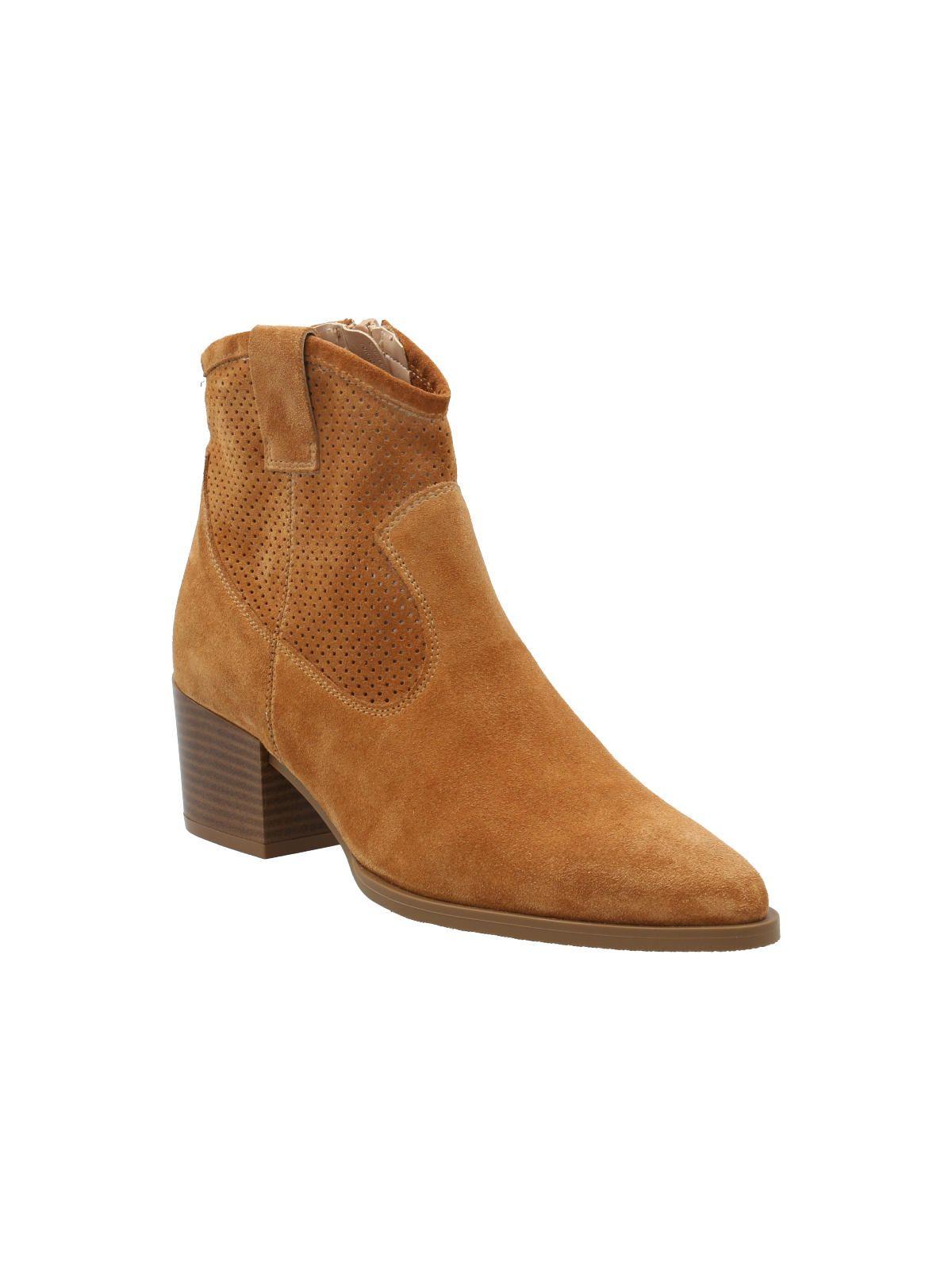 Botín Cuero Mujer Rome Café -1