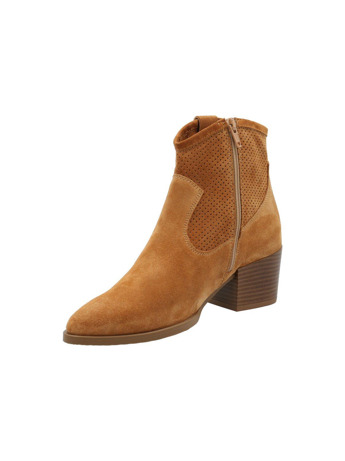 Botín Cuero Mujer Rome Café -3