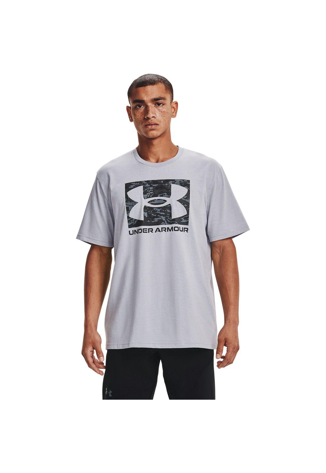 Polera manga corta UA AMB Camo Boxed Logo hombre Gris-0
