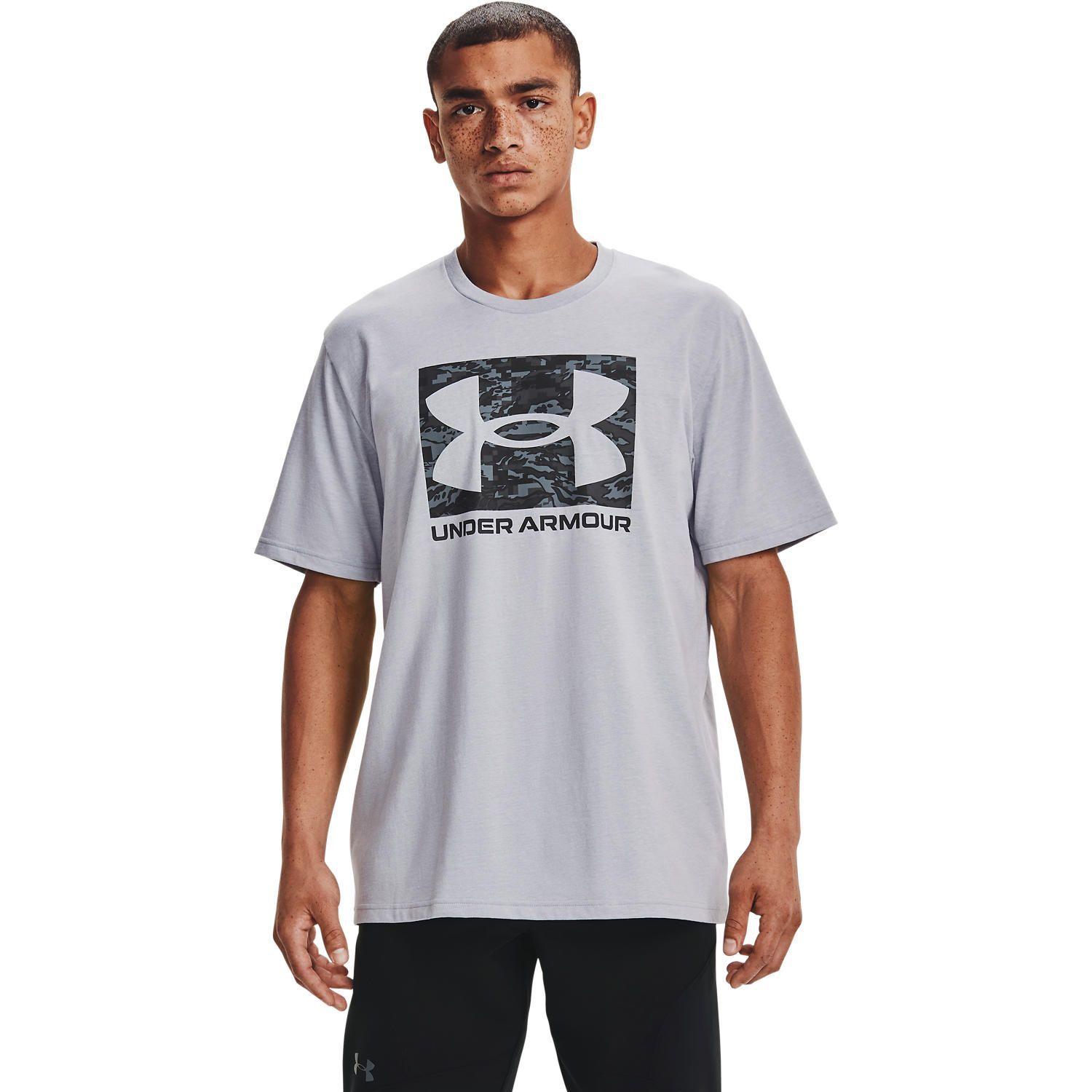Polera manga corta UA AMB Camo Boxed Logo hombre Gris-0