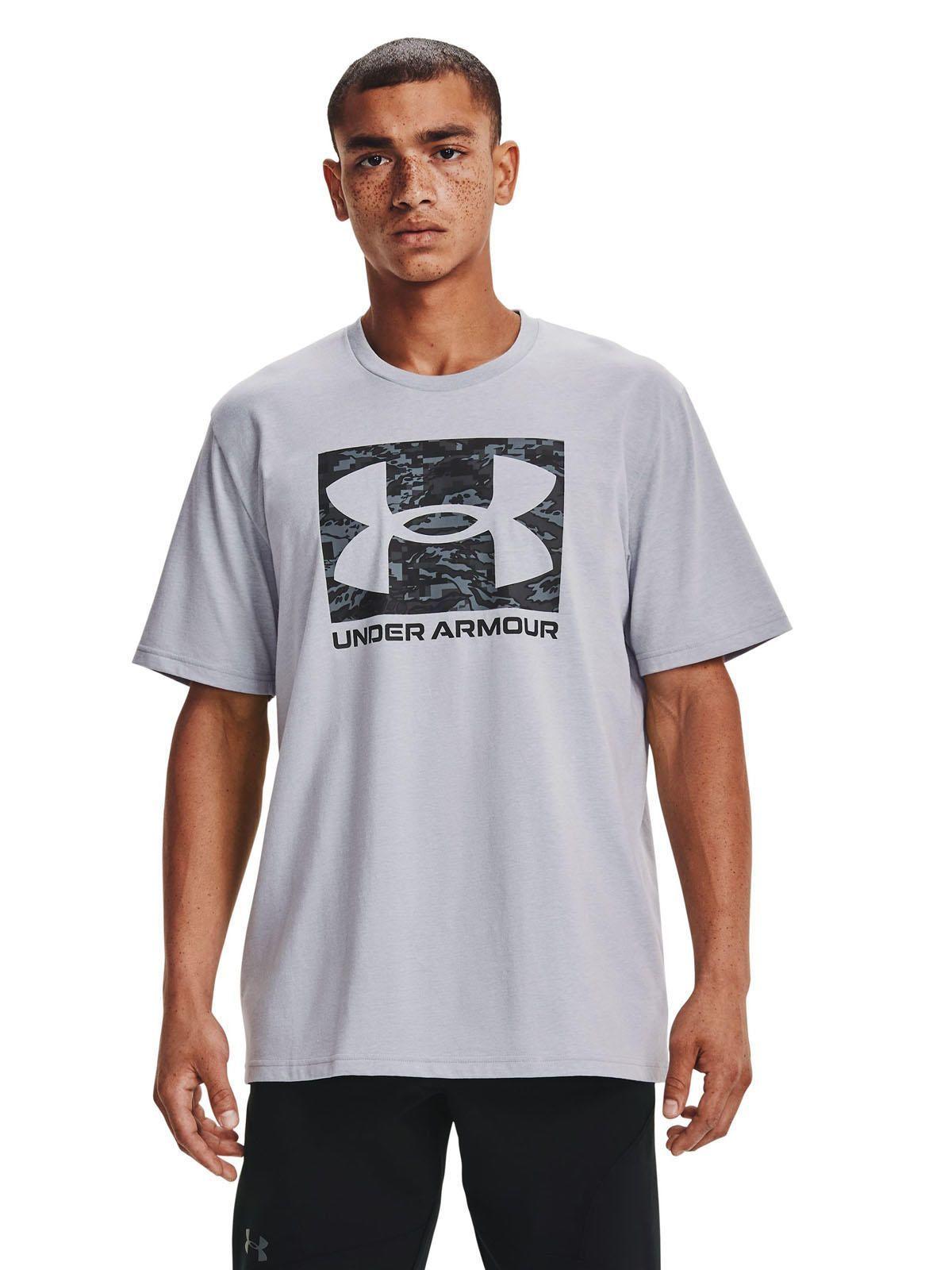 Polera manga corta UA AMB Camo Boxed Logo hombre Gris-3
