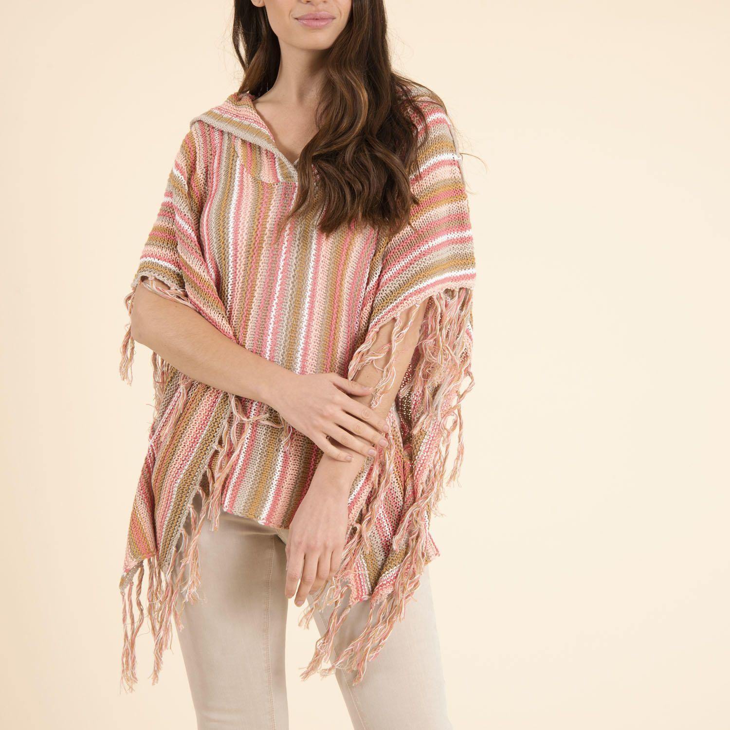 Poncho Mujer Kiribati Beige-2