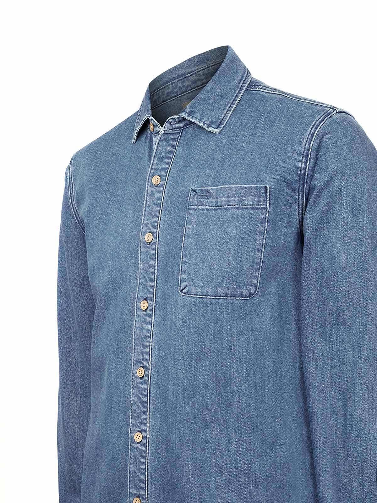 Camisa Algodón Reciclado Hombre Denim Azul-3