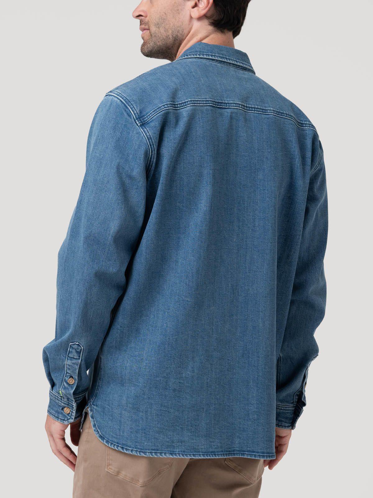 Camisa Algodón Reciclado Hombre Denim Azul-5