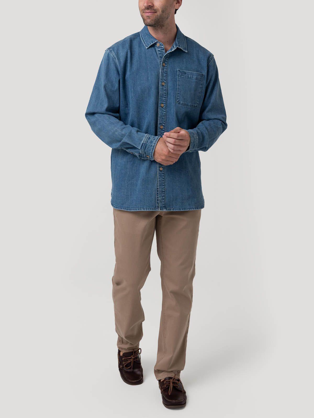 Camisa Algodón Reciclado Hombre Denim Azul-7