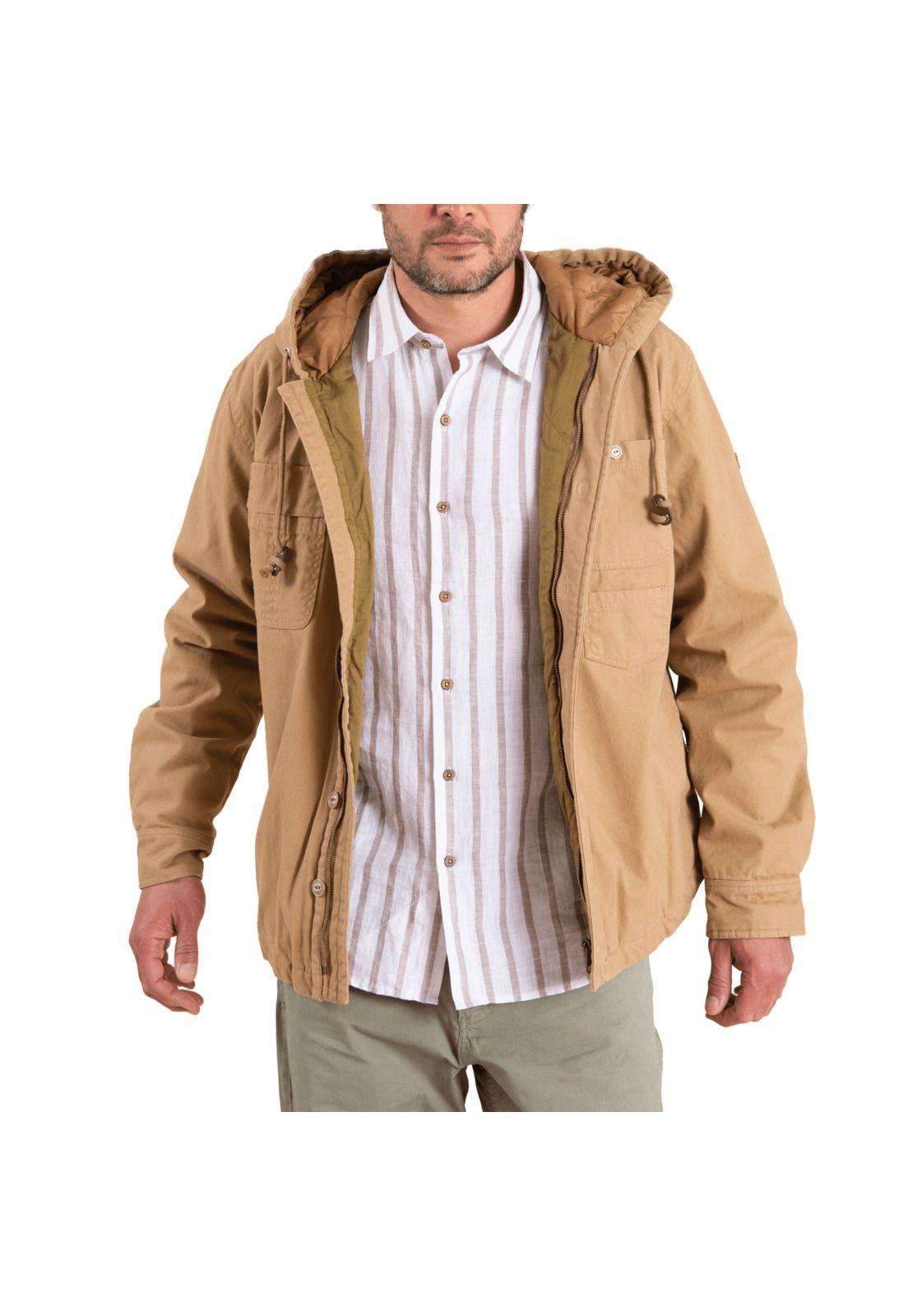 Chaqueta Algodón Orgánico Hombre Praga Camel-0