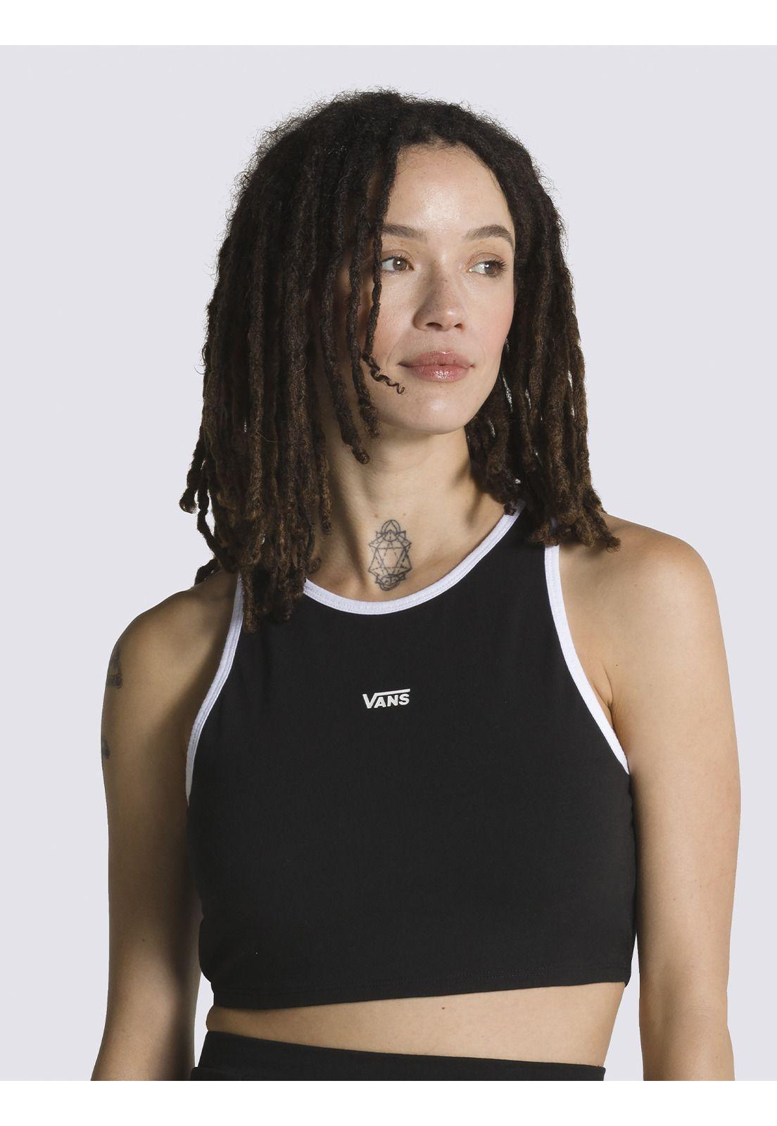 Polera Sin Mangas Longline Racerback B Negro Mujer-0