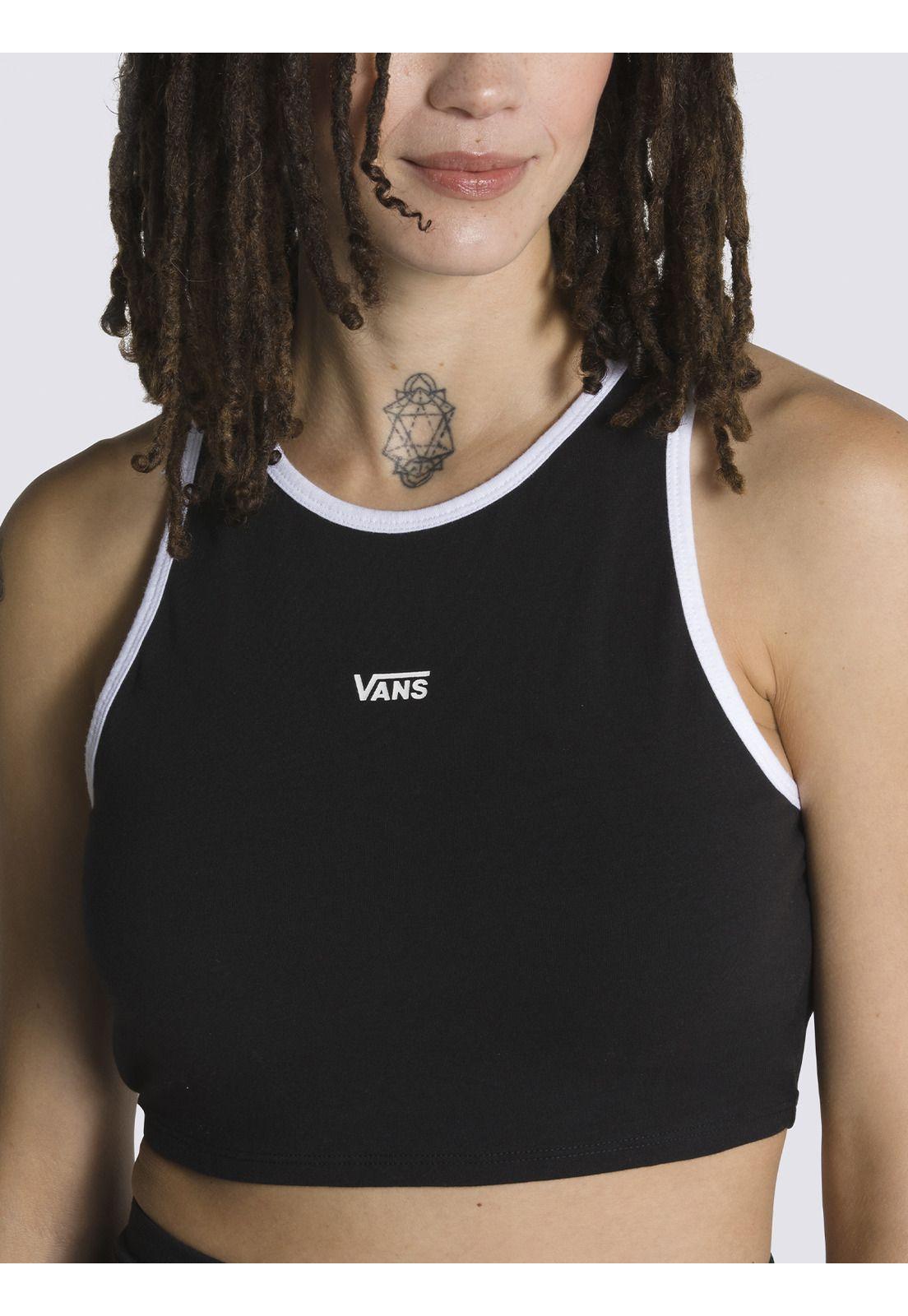 Polera Sin Mangas Longline Racerback B Negro Mujer-4