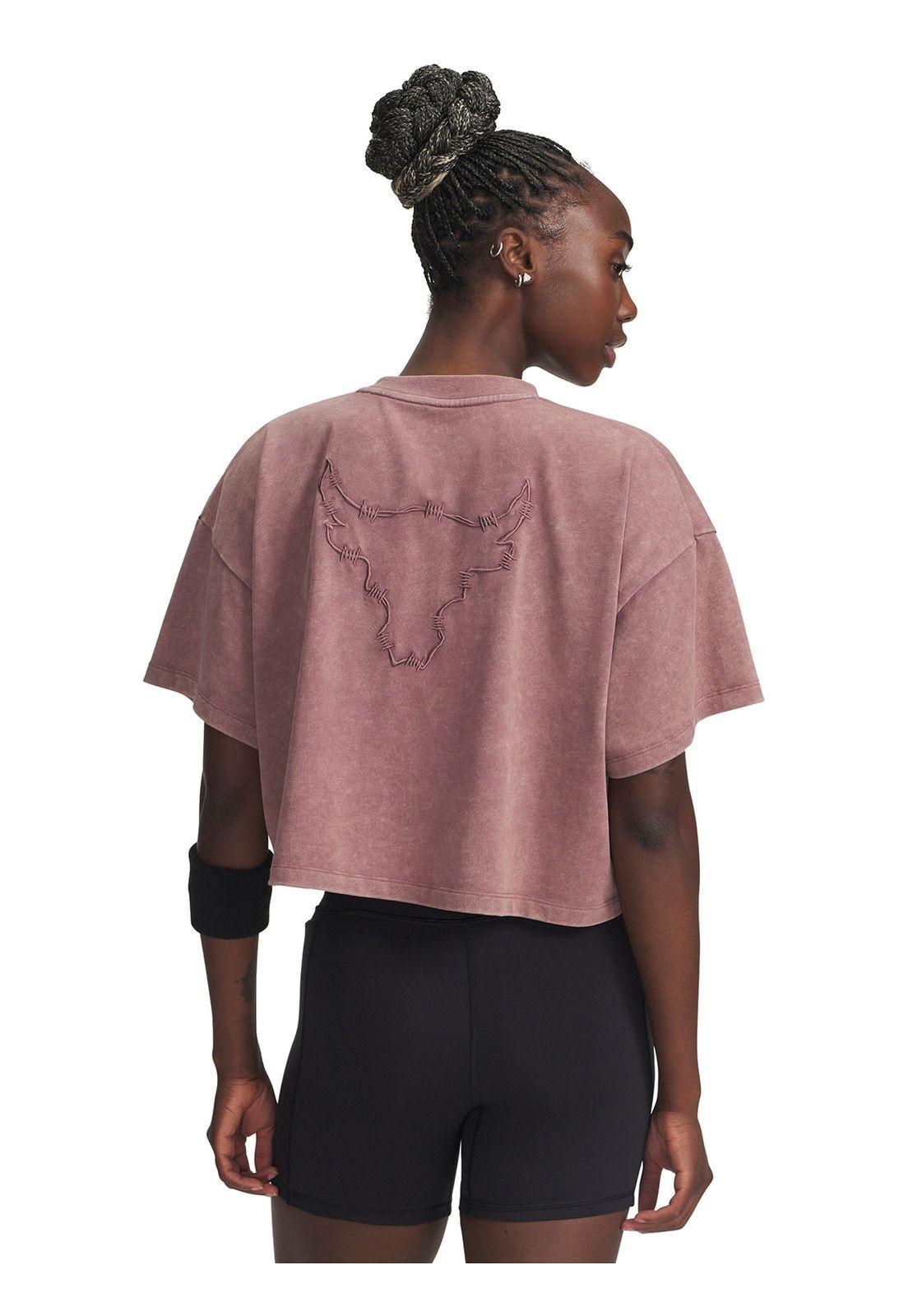 Polera Manga Corta Training para mujer Project Rock roja -1