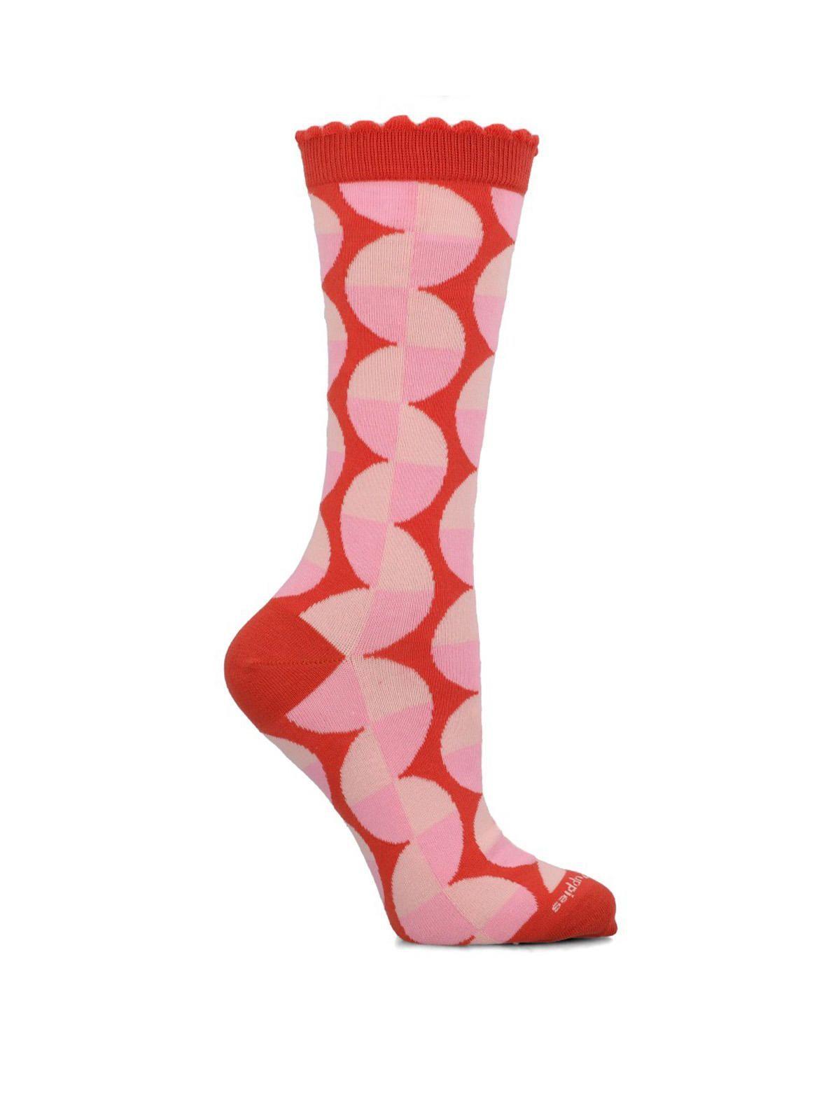 Calcetín Algodón Mujer C Design Rosado-0