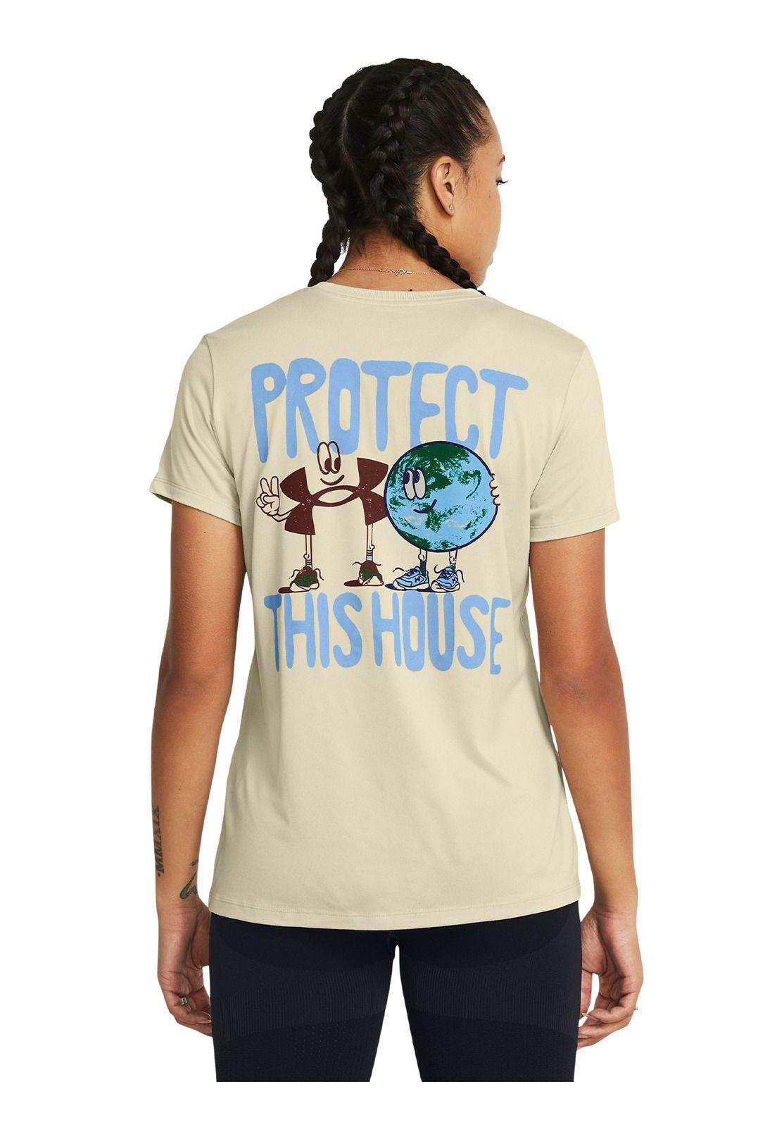 Polera Manga Corta Protct Globe Mujer Café-1