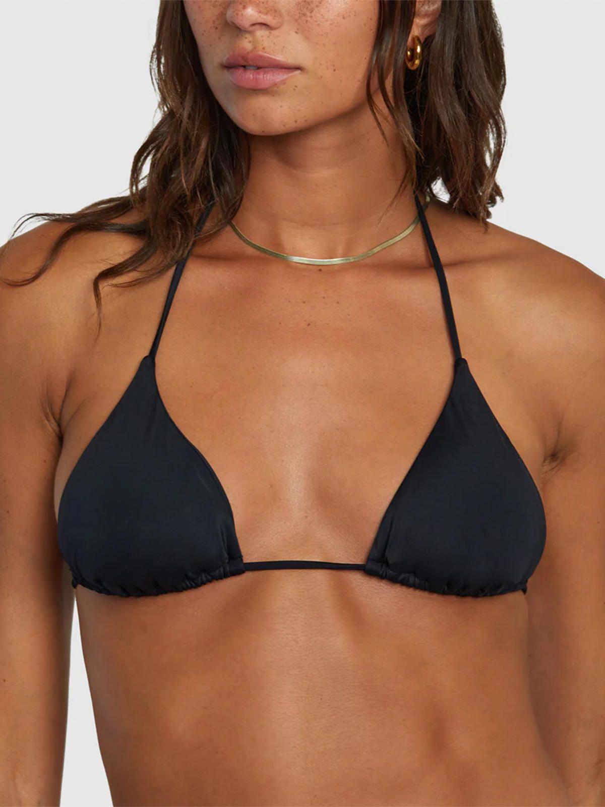 Bikini Sosten Mujer Solid Halter Negro-4
