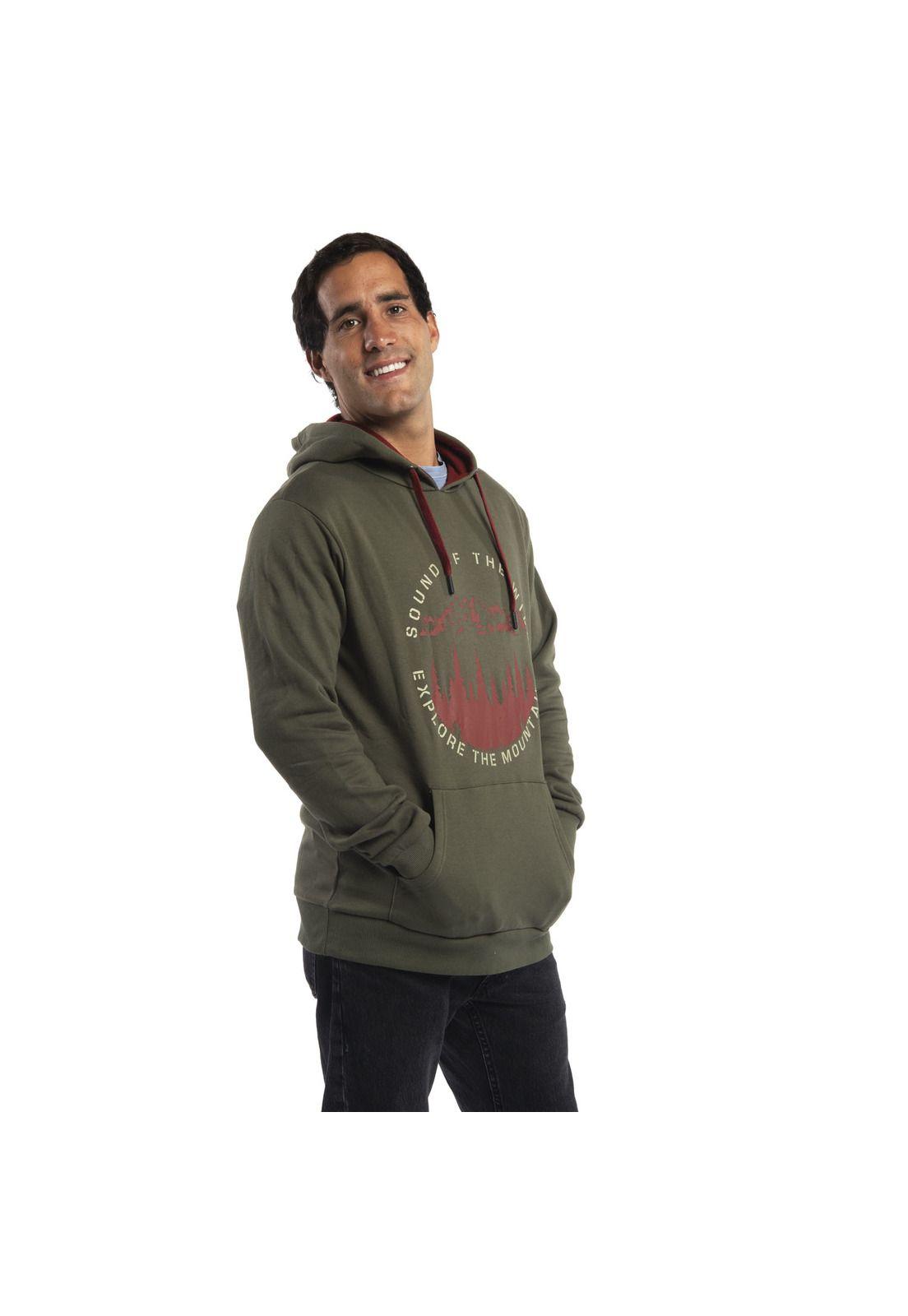 Polerón Hombre Yellow Stone Verde Musgo-1