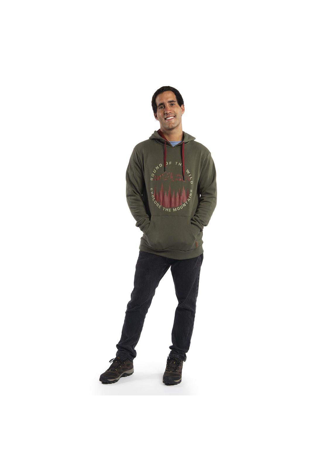 Polerón Hombre Yellow Stone Verde Musgo-4