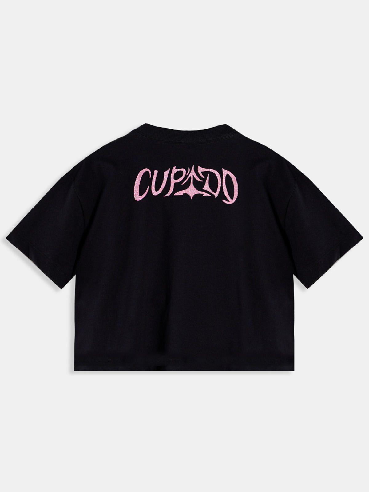 Polera Crop TINI Unisex Negra - Cupido-1