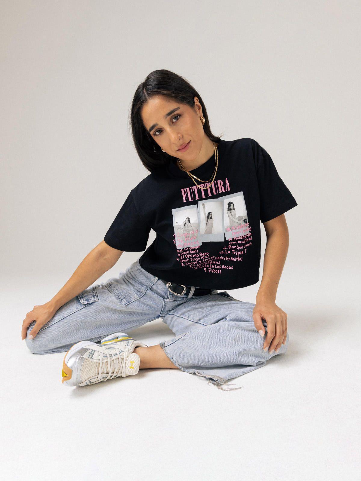 Polera Crop TINI Unisex Negra - Cupido-3