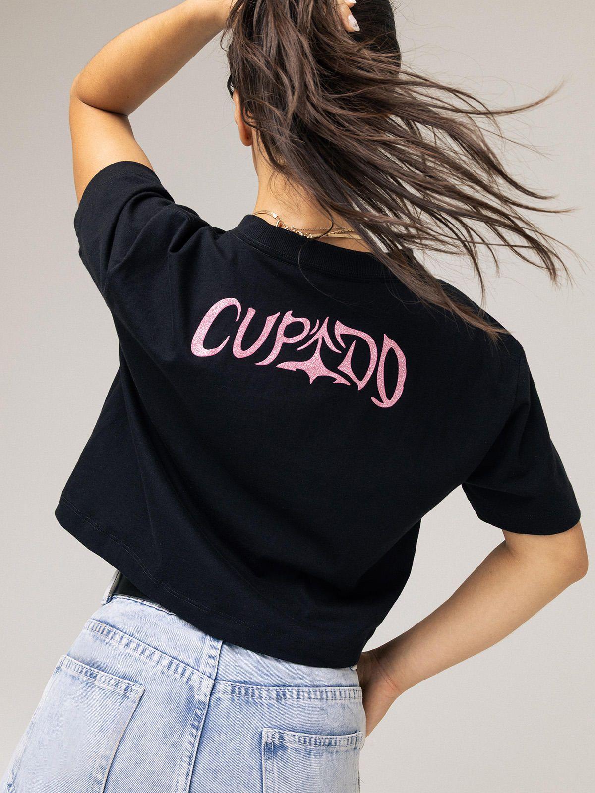 Polera Crop TINI Unisex Negra - Cupido-4