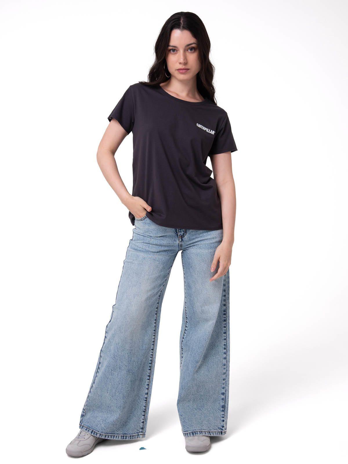 Polera Manga Corta Mujer Logo Gris Oscuro-5