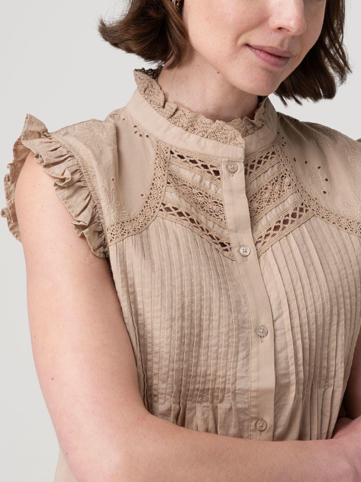 Blusa Algodón Orgánico Mujer Amaui Café-6