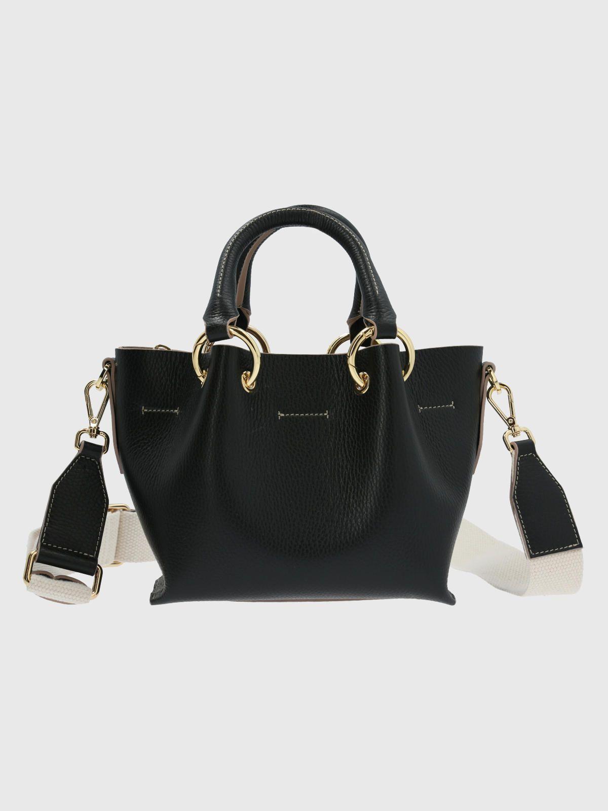 Cartera Italiana Cuero Benedetta Negro-0