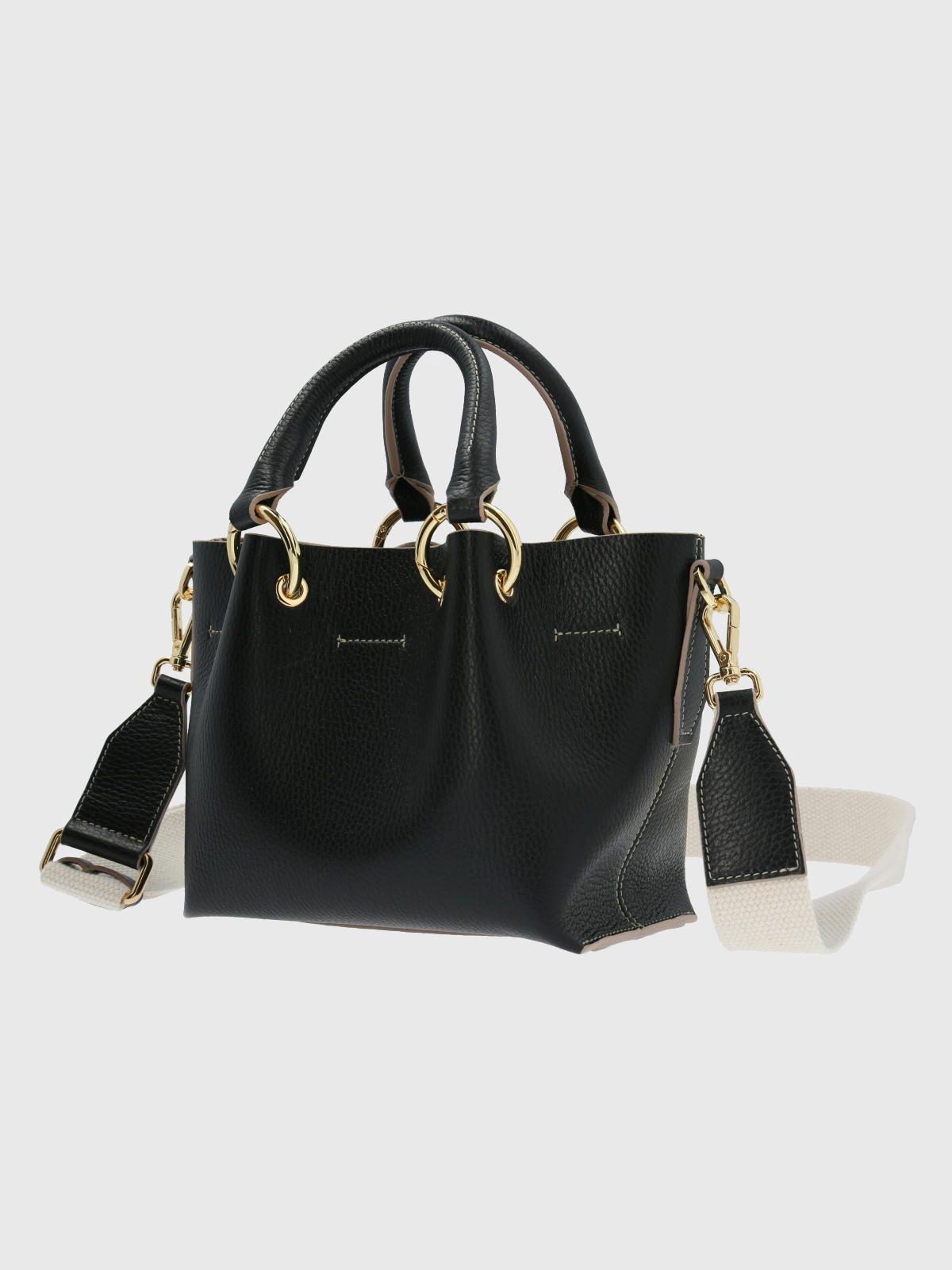 Cartera Italiana Cuero Benedetta Negro-1