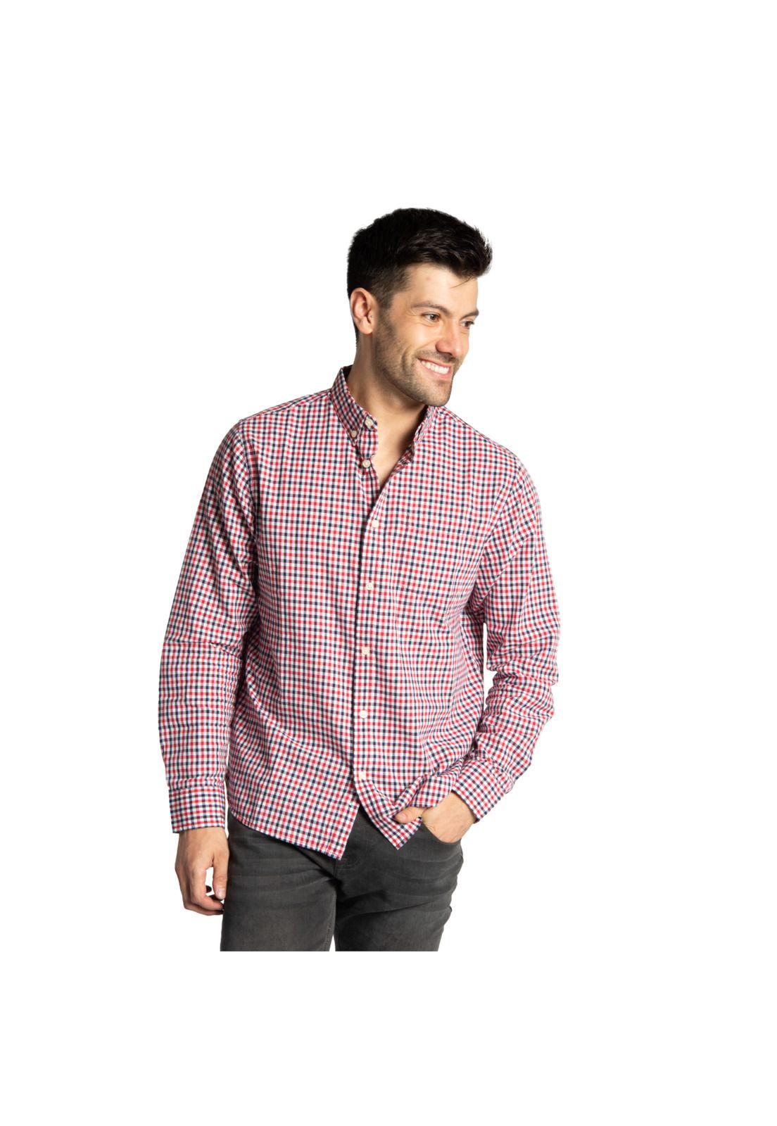 Camisa Manga Larga Hombre Fdtn Light Btn Colla Rojo-0