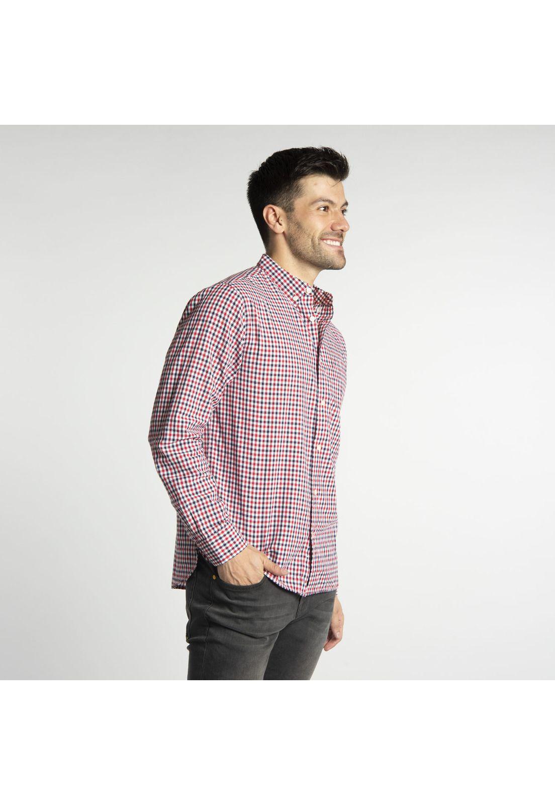 Camisa Manga Larga Hombre Fdtn Light Btn Colla Rojo-1