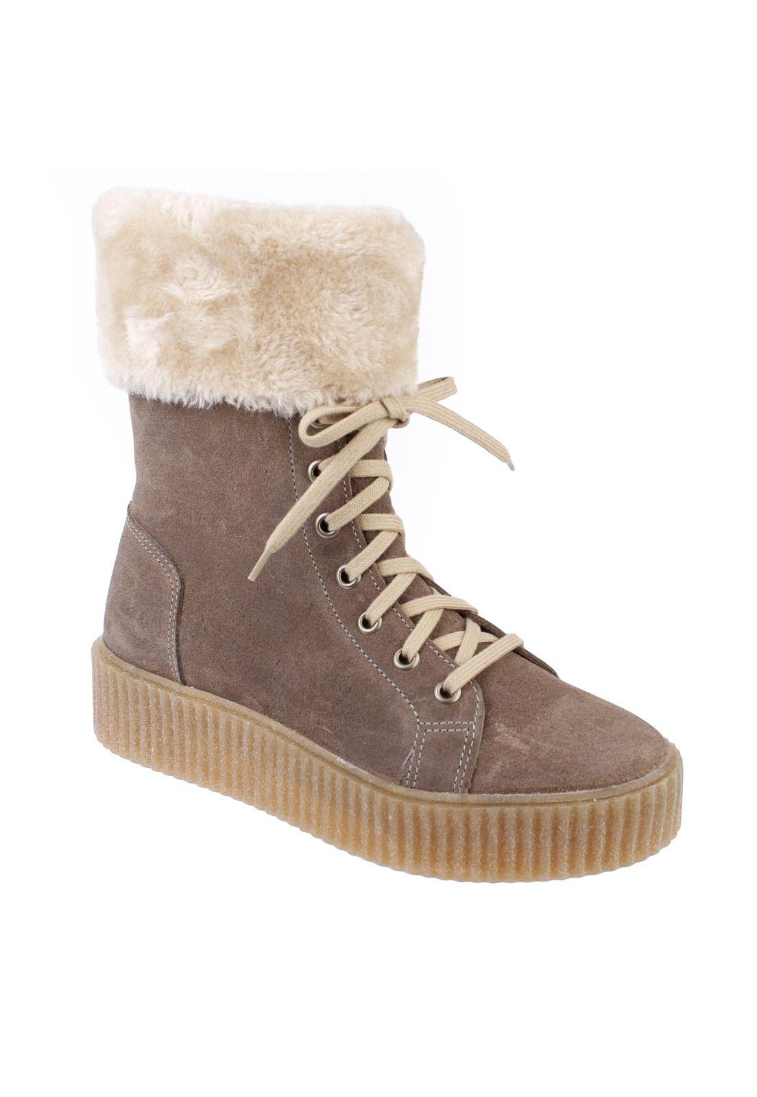 Bota Cuero Mujer Malinne Gris-0