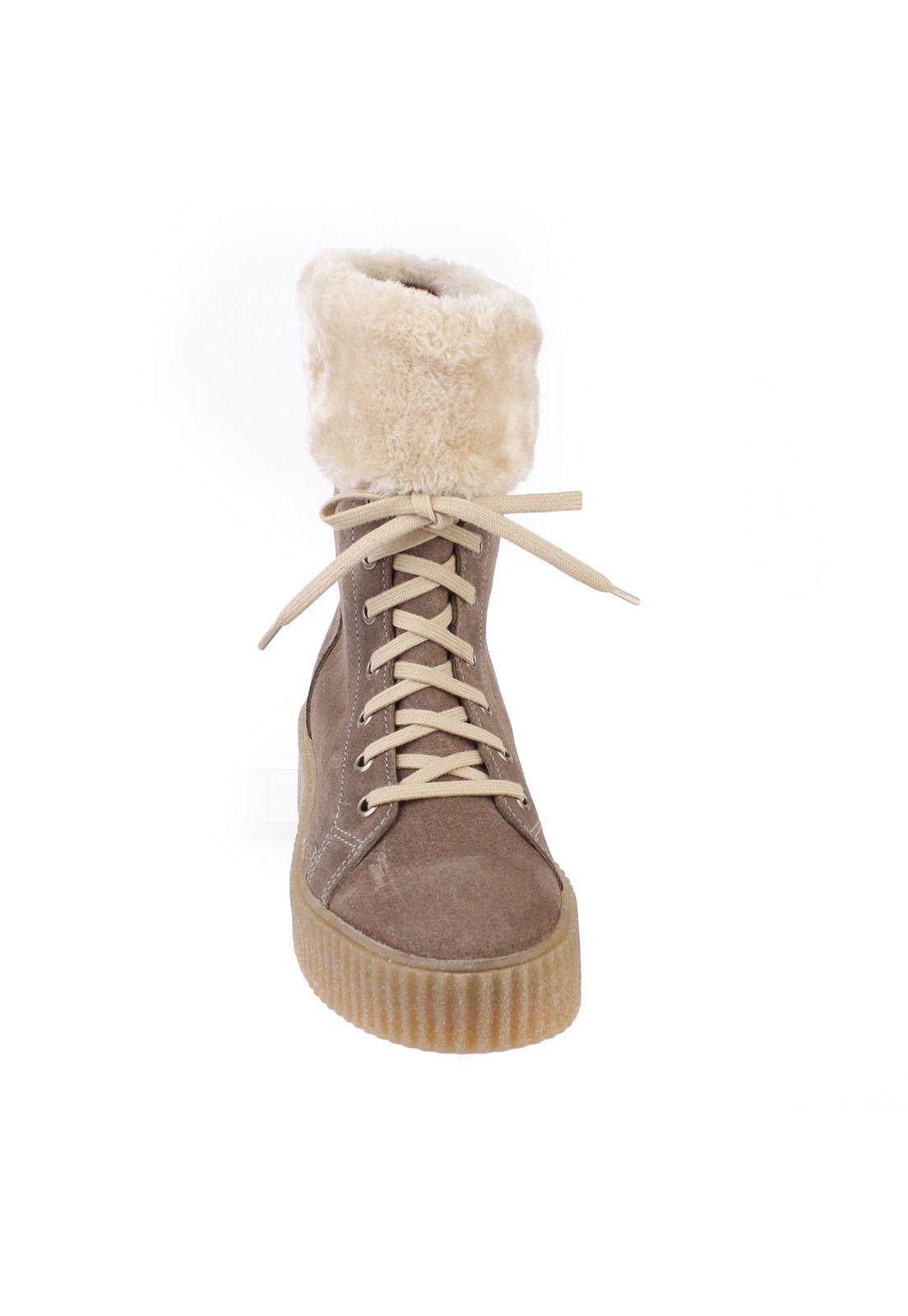 Bota Cuero Mujer Malinne Gris-4