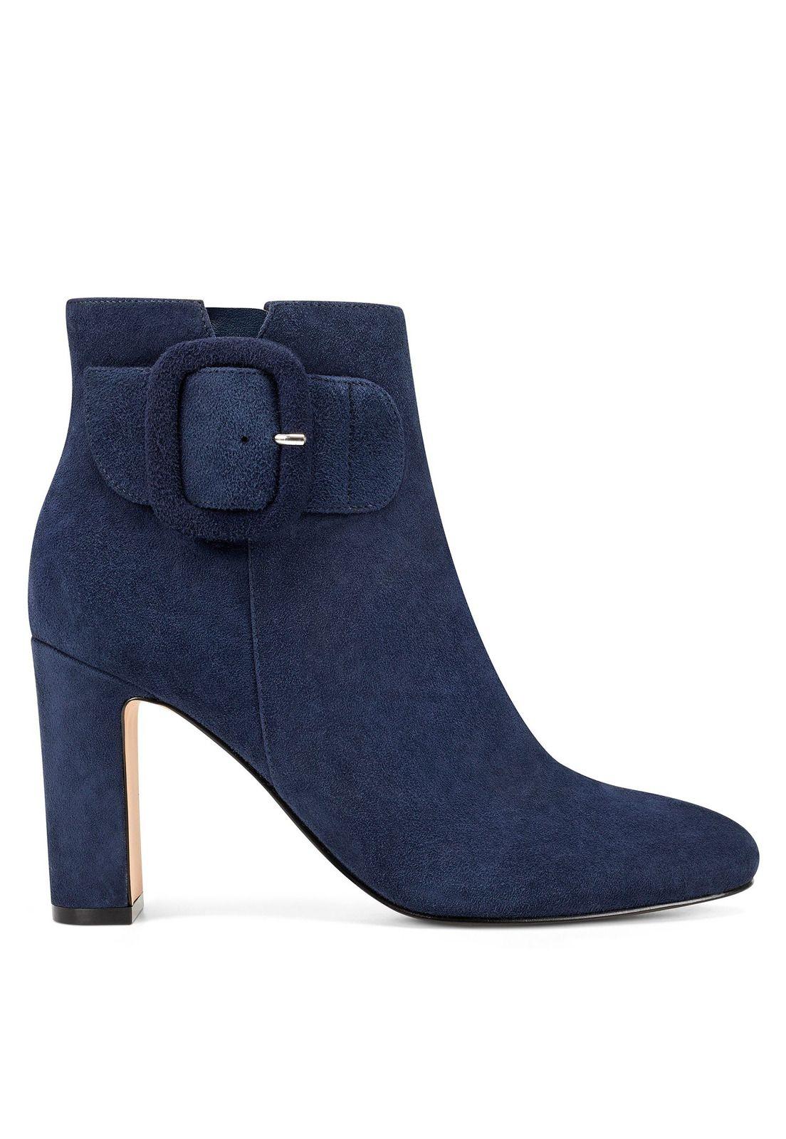 Botín Gamuza Aora Azul Mujer-1
